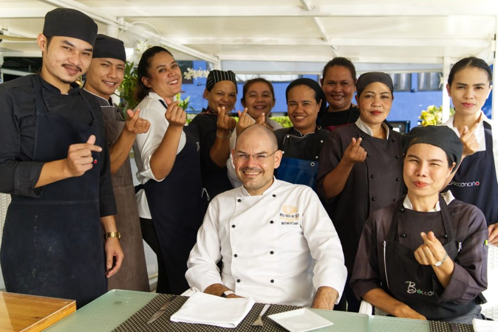Chef and team of Bocconcino Italian restaurant